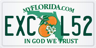FL license plate EXCL52