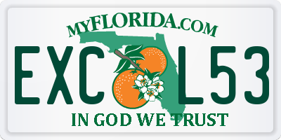 FL license plate EXCL53