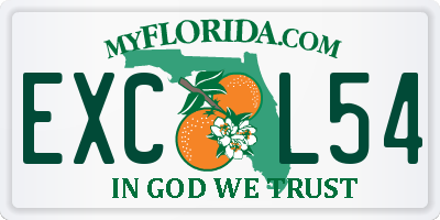 FL license plate EXCL54