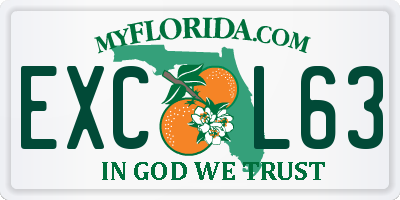 FL license plate EXCL63