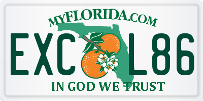 FL license plate EXCL86