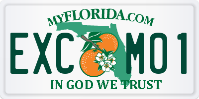 FL license plate EXCM01