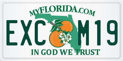 FL license plate EXCM19