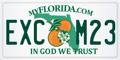FL license plate EXCM23