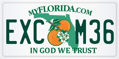 FL license plate EXCM36