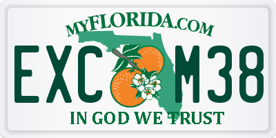 FL license plate EXCM38