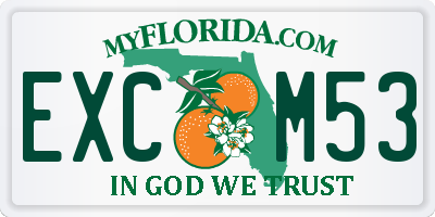 FL license plate EXCM53