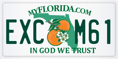 FL license plate EXCM61