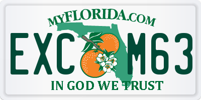 FL license plate EXCM63