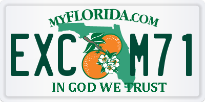 FL license plate EXCM71