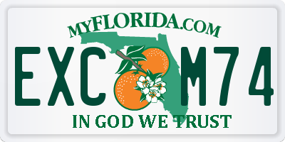 FL license plate EXCM74