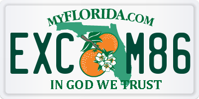 FL license plate EXCM86