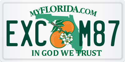 FL license plate EXCM87