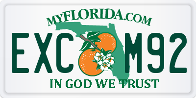 FL license plate EXCM92