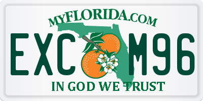 FL license plate EXCM96