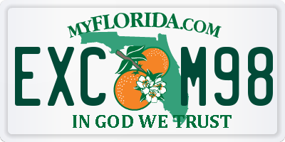 FL license plate EXCM98