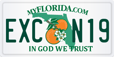 FL license plate EXCN19