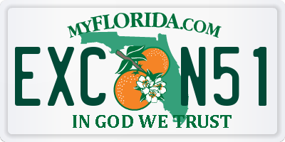 FL license plate EXCN51
