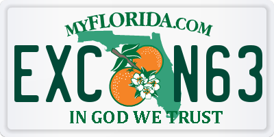 FL license plate EXCN63