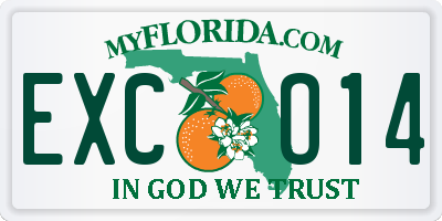 FL license plate EXCO14