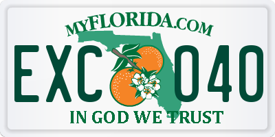 FL license plate EXCO40