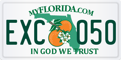 FL license plate EXCO50