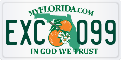 FL license plate EXCO99