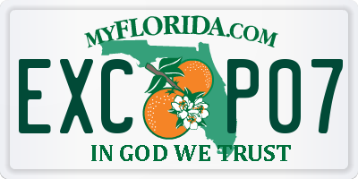 FL license plate EXCP07