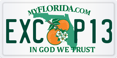 FL license plate EXCP13