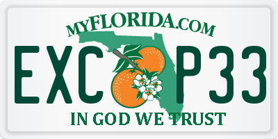FL license plate EXCP33