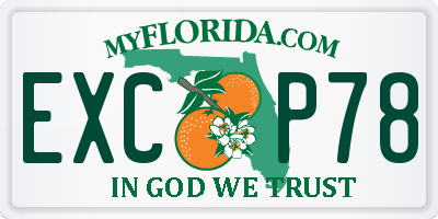 FL license plate EXCP78