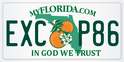 FL license plate EXCP86