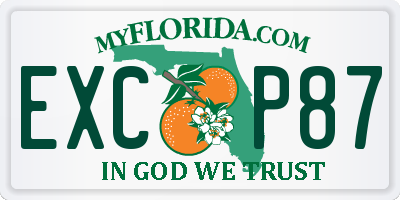 FL license plate EXCP87