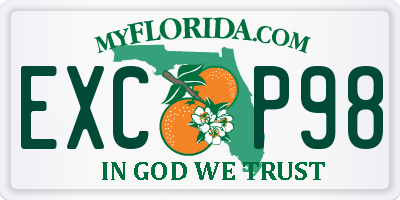 FL license plate EXCP98