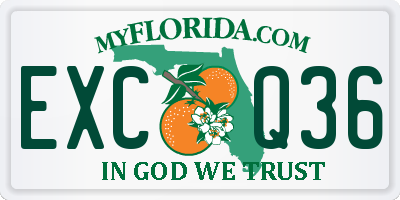 FL license plate EXCQ36