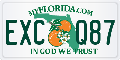 FL license plate EXCQ87