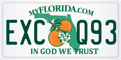 FL license plate EXCQ93