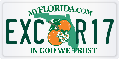 FL license plate EXCR17