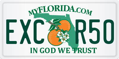 FL license plate EXCR50