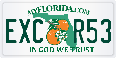 FL license plate EXCR53