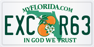FL license plate EXCR63