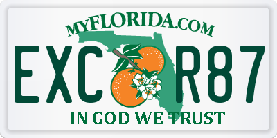 FL license plate EXCR87