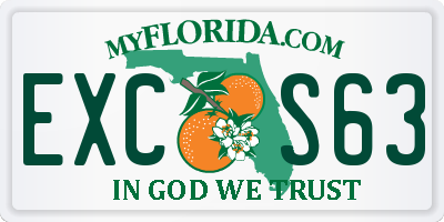 FL license plate EXCS63