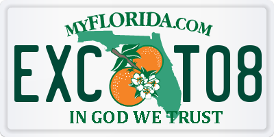 FL license plate EXCT08