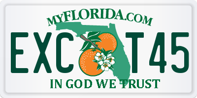 FL license plate EXCT45