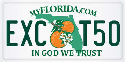 FL license plate EXCT50