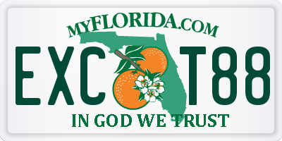 FL license plate EXCT88