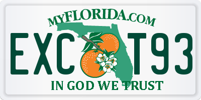 FL license plate EXCT93