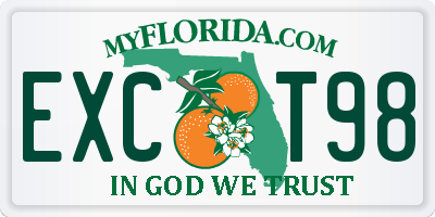 FL license plate EXCT98