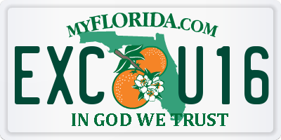 FL license plate EXCU16